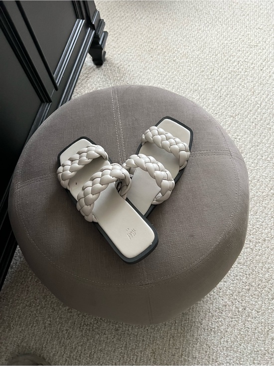 H&M Shoes - H&M Cream Braided Double-Strap Slide Sandals